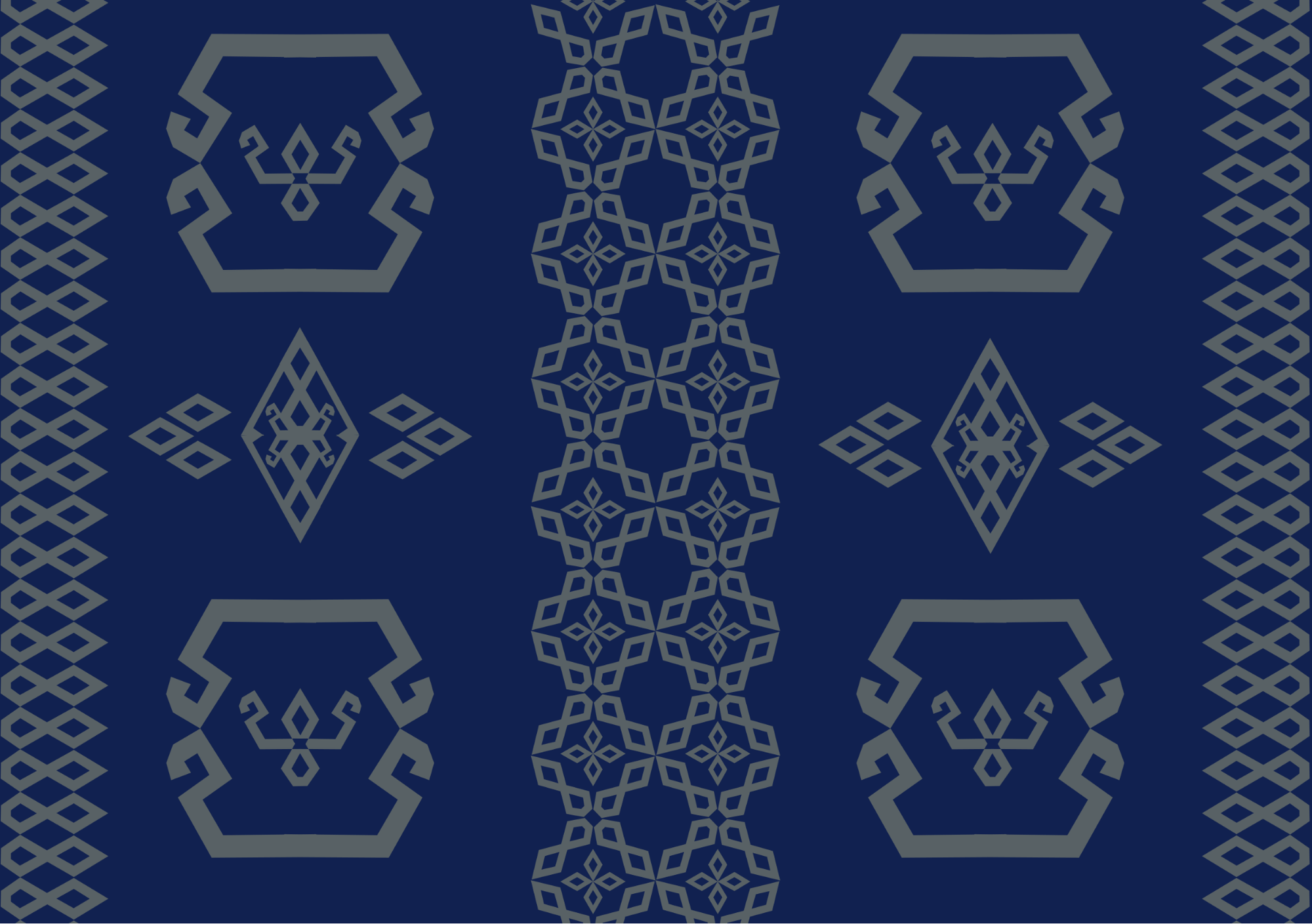 Motif tenun resmi Selaras Karsa berwarna biru